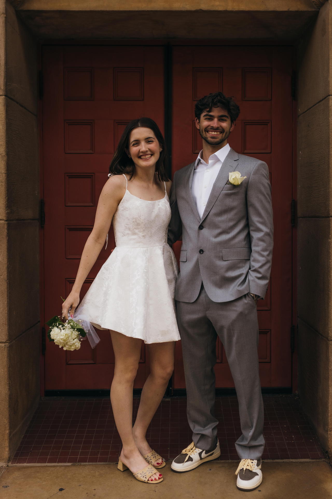 Jack Harkins and his wife on their wedding day